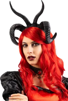 Produktbild von Dämonenhörner Haarreif in schwarz für Halloween