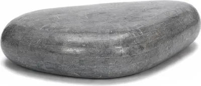 Image de Sasso Big Table Basse (74X123X27H) En Pierre Fossile Grise
