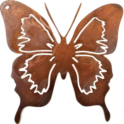 Produktbild von Rostikal Schmetterling Deko 12 x 12 cm Rost Deko Frühling Hängedeko Fenster Edelrost Gartendeko