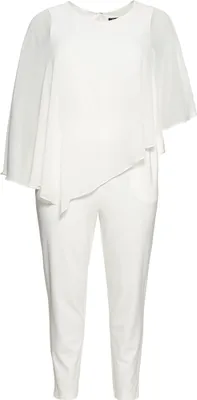 Produktbild von sheego Damen Große Größen Overall im Lagenlook, mit Fledermausärmeln Abendmode elegant Rundhals-Ausschnitt -