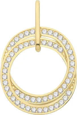 Produktbild von Atemberaubender 9 Karat (375) Gold Damen - Anhänger mit Zirkonia - 20mm*14mm; TRS34441