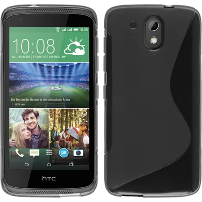 Produktbild von PhoneNatic Case kompatibel mit HTC Desire 526G+ - grau Silikon Hülle S-Style + 2 Schutzfolien