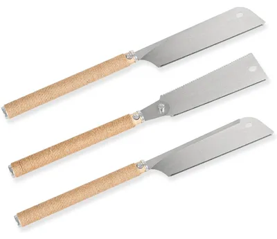 Produktbild von WALTER Japansägen-Set: DOZUKI, RYOBA, KATABA - 3-teilig, langlebige Sägeblätter, Holzgriffe, biegsame Blätter mit grober und feiner Zahnung für präzise Längs-, Quer- und Schrägschnitte