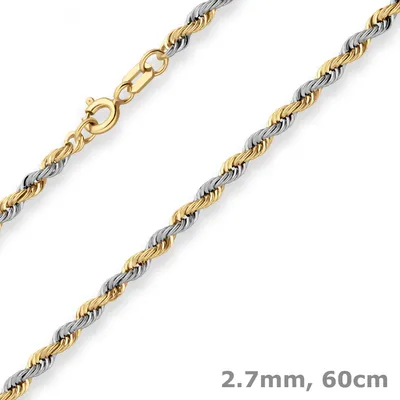 2-7mm-Kordelkette-hohl-aus-585-Gold-gelb-weiß-60cm