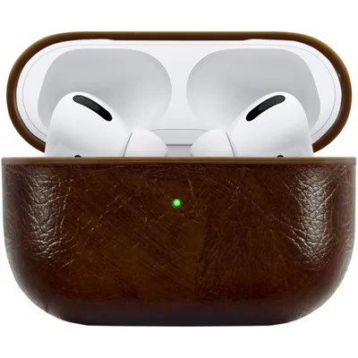 Produktbild von PhoneNatic Case kompatibel mit AirPods Pro (2019) - Kunst-Lederhülle braun Cover Tasche
