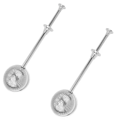 2er Set Teesieb aus Edelstahl, Tee-Ei mit langem Griff