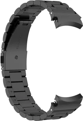 Produktbild von SYSTEM-S Armband 22mm aus rostfreiem Stahl mit Kippfaltschließe für Smartwatch in Schwarz