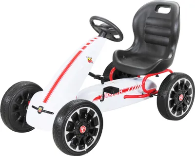 Produktbild von Miweba Pedal GoKart Abarth | Tretauto - Tretfahrzeug - Pedalfahrzeug - Kinder Auto - Freilauf - Verstellbarer Sitz - EVA-Reifen - Drift Kart (Weiß)
