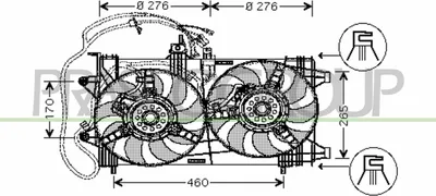 Produktbild von PRASCO FT133F003 Lüfter Motorkühlung Kühlerlüfter für FIAT PUNTO (188) Wasserkühler