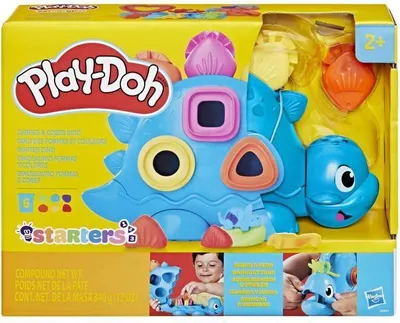 Produktbild von Play-Doh Starters Dino Formen und Farben, Sensorisches Spielzeug, 11 Zubehörteile, Ab 2 Jahren