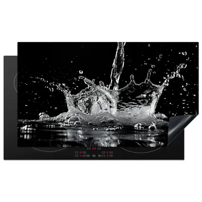 Produktbild von KitchenYeah© Herdabdeckplatte Wasser - Spritzwasser - Schwarz , 91x52cm, Küche Deko, Glaskeramikkochfeld Herdabdeckung, Abdeckplatte fùr Kochfeld