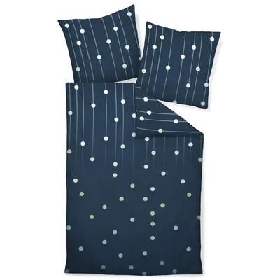 A bedding set with two pillowcases and a duvet cover, folded and arranged on a white background.