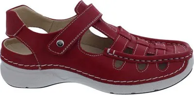 Produktbild von Wolky Halbschuh mit Klett Rolling Sun 0720436-500, Fantastic Nubukleder, Rot 39