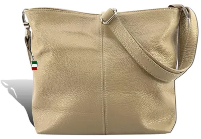 Image de Sac Florence en cuir taupe et beige D2OTF829N