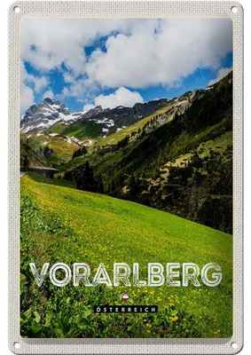 Produktbild von Blechschild Reise 20x30cm Vorarlberg Österreich Wälder Natur