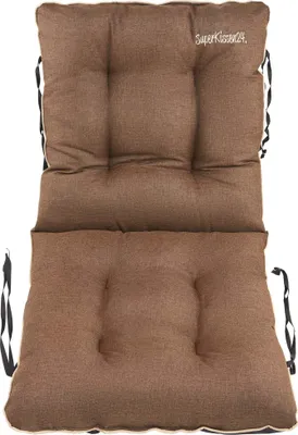 Produktbild von SuperKissen24. Stuhlkissen Sitzkissen und Rückenkissen für Stühle 48x48x48 cm - Outdoor und Indoor - Wasserdicht - Braun Leinen