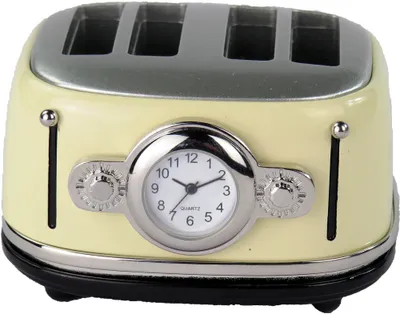 Produktbild von TIschuhr Toaster beige Quarzuhr aus Metall Siva Clock