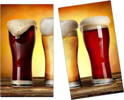 Produktbild von Spritzschutz Herdabdeckplatte Schneidebrett aus Glas Dreierlei Bier 2-Teilig (60x52cm)