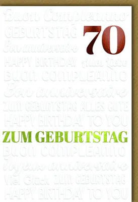 Produktbild von 70. Geburtstag - Glückwunschkarte im Format 11,5 x 17 cm mit