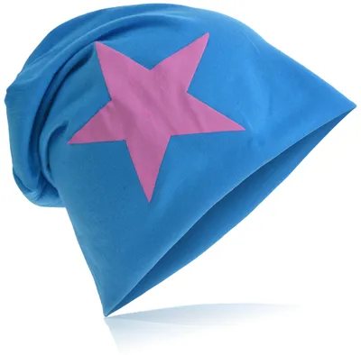 Produktbild von Beanie Muetze Pink Stern Lichtblau