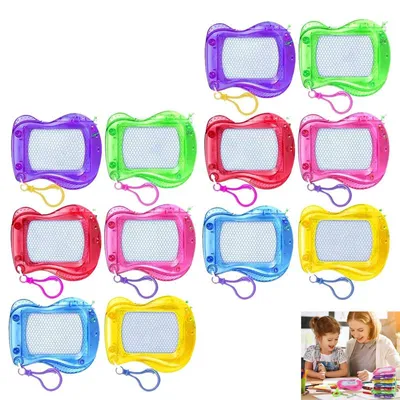 Produktbild von Mini Maltafel Set 12er, Magnetische Zaubertafeln mit Schlüsselanhänger, Kindergeburtstag Mitgebsel, Partygeschenke, Lernspielzeug