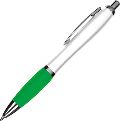 Produktbild von 10 Kugelschreiber aus Kunststoff / Farbe: weiß-grün