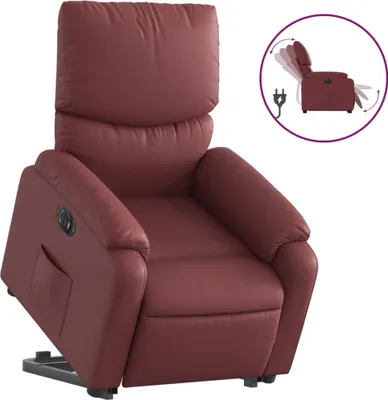 Produktbild von vidaXL Relaxsessel mit Aufstehhilfe Elektrisch Weinrot Kunstleder