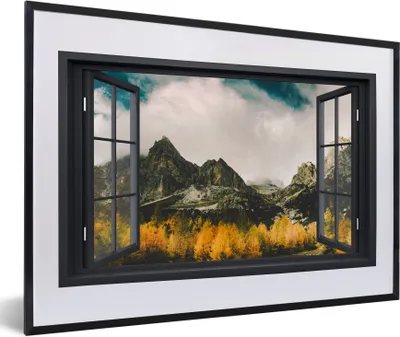 Produktbild von MuchoWow® MuchoWow® Gerahmtes Poster Aussicht - Natur - Berge 60x40 cm - Poster mit zchwarzem Bilderrahmen - Schlafzimmer - Plakat in Rahmen - Drucken