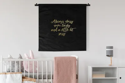 Produktbild von MuchoWow® Wandteppich Wandbehang Zitate - Gold - Briefe 90x90 cm Tapisserie Dekoration Wandtuch - Wandaufhänger