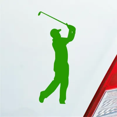 Produktbild von Auto Aufkleber Golfer Golf Minigolf Sport WGC PGA 10x4 cm Hellgrün Sticker Heckscheibenaufkleber