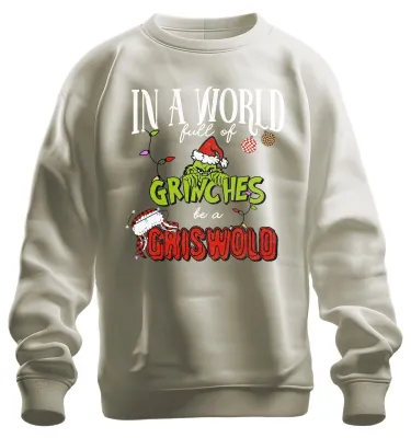 Zdjęcie produktu dla In a World full of Grinches be a Griswold Weihnachten lustig Uni  Sweatshirt Pullover, Natur, XL