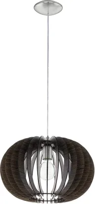 Produktbild von Pendelleuchte E27 Holz Dunkelbraun Silber LED tauglich Ø 30cm Höhe 130cm