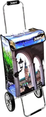 Obrázok produktu pre Nákupný vozík James - ALSTER - robustný nákupný vozík s individuálnym dizajnom - jednofarebný: modrý v prevedení: Chrome19