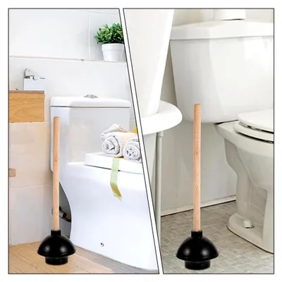 Produktbild von 2er Set Pümpel mit Holzgriff für Badezimmer und Küche