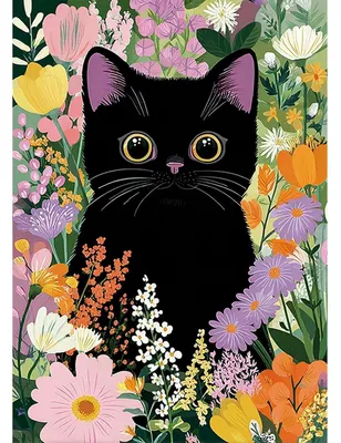 Produktbild von Diamond Painting Schwarze Katze 5D DIY Set 30x40cm LEL030