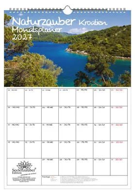 Produktbild von Naturzauber Kroatien Planer DIN A3 Kalender für 2027 Landschaft Meer Strand Urlaub - Seelenzauber
