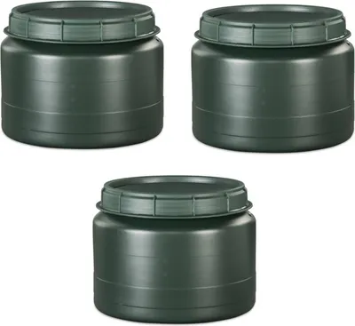 Produktbild von 3er Set: 25 Liter grün Futtertonne Weithalsfass mit Drehdeckel Transporttonne Fass mit Schraubdeckel