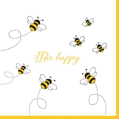Produktbild von Bee Happy 1/4 3-lagige Servietten 33 x 33 cm 30 Stück.