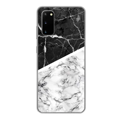 Produktbild von MuchoWow® Handyhülle Schutzhülle Hülle für Samsung Galaxy S20 Marmor - Schwarz - Weiß Silikon Softcase Handy Hülle - Bild