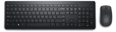 Produktbild von DELL Tastatur und Maus – KM3322W - US international (QWERTY), Kabellos, RF Wireless, Plunger key switch, QWERTY, Schwarz, Maus enthalten