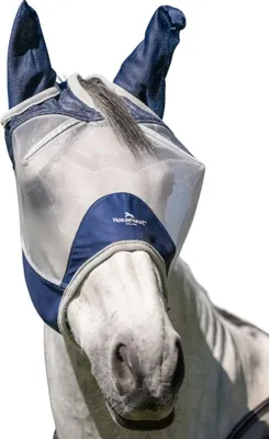 Produktbild von Horseware Ireland Fliegenmaske Shield Fly Mask Navy/Silver Pony