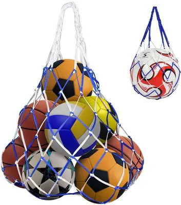 Immagine prodotto di Borsa multifunzionale Unyqoos® per palloni, con coulisse – realizzata in polipropilene traspirante, spazio per 10-12 palloni da basket, versatile per calcio, pallavolo e accessori