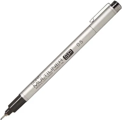 Obrázok produktu pre Copic Mulitliner SP, Čierna, Jemná, Strieborná, Kolo, Atrament na pigmentovej báze, 0,5 mm
