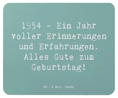 Produktbild von Mr. & Mrs. Panda Mouse Pad Spruch 1954 Geburtstag - Meeresbrise - Geschenk, pc mausunterlage, Mousepad, Mauspad, Erfahrungen, unvergessliche Momente, Erinnerungen, gummi