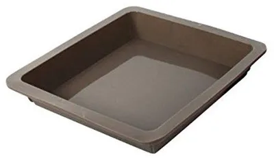 Productafbeelding van Ibenzoa® vierkante siliconen bakvorm, grijs – ovenbestendig, afmetingen 24 x 24 x 4 cm, antiaanbaklaag, geschikt voor brownies en hartige taarten