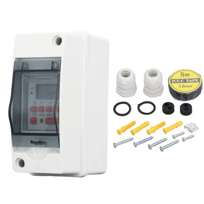 Image de Horloge programmable, 7 jours 28 horaires marche/arrêt, interrupteur programmable numérique avec affichage LCD et boîtier étanche, AC85-265 V