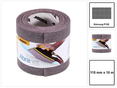Produktbild von Mirka ABRANET Schleifpapier Rolle 115mm x 10m P120 Schleifrolle Klett ( 545BY001123R )