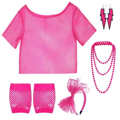Produktbild von Outfit für Frauen für eine Themenparty in den 80er oder 90er Jahren, inklusive Accessoires