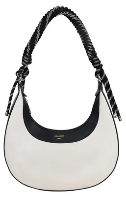 Immagine prodotto di Gallantry, Vena: borsa a tracolla da donna in tela con manico intrecciato, nero/beige
