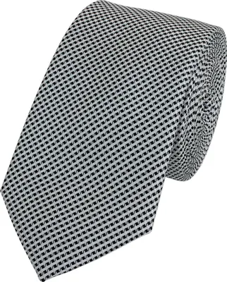 Produktbild von Fabio Farini - 1 Stück Herren Krawatte Weiß - verschiedene Weiße Männer Schlips in 6cm Schmal (6cm), Weiß Schwarz - White/Black